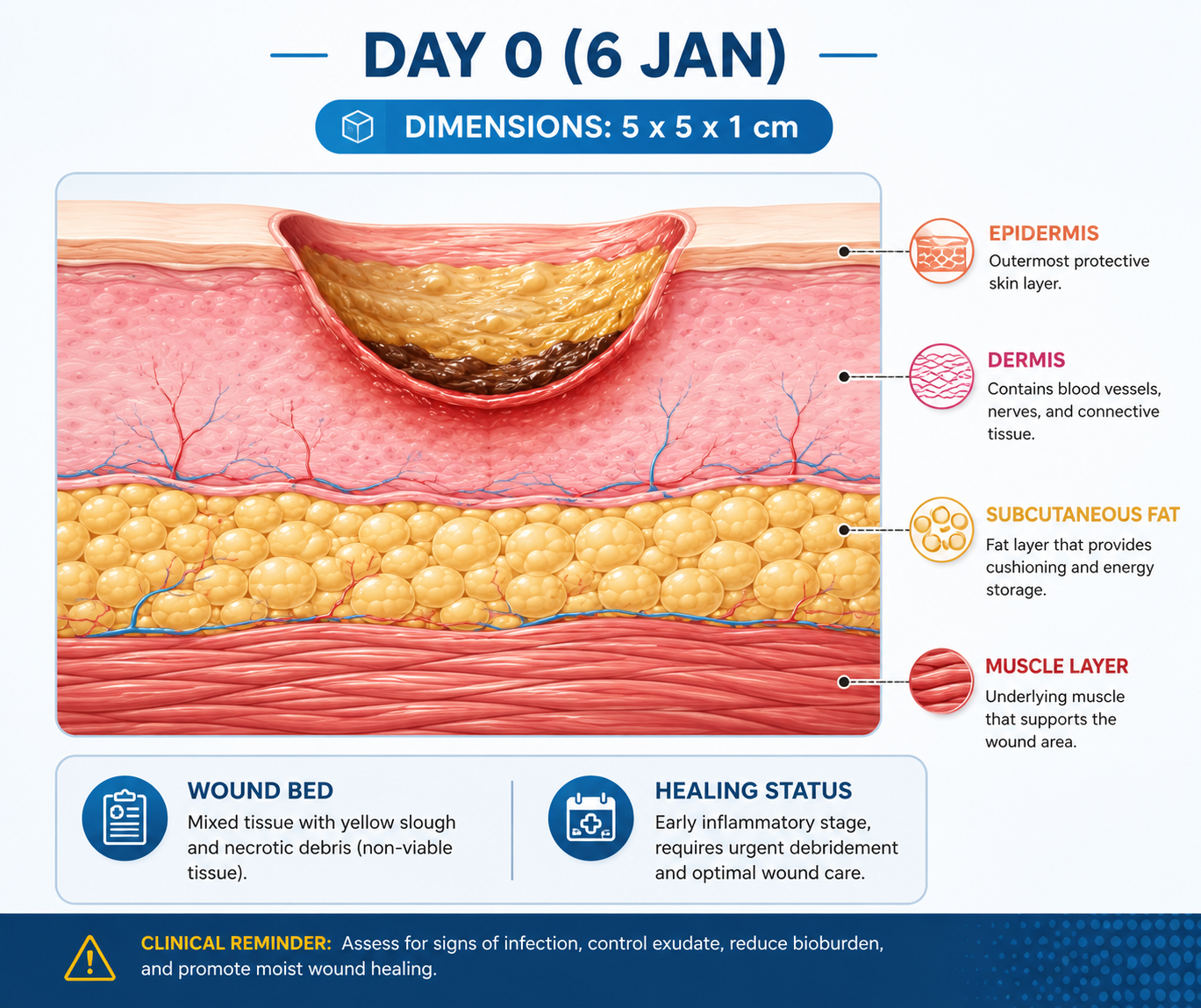 Day 0 wound illustration